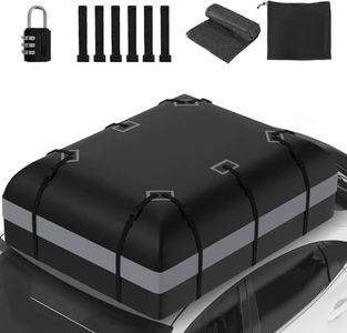 YU YUSING Sac de Toit de Voiture 600 L, Coffre de Toit Pliable et Étanche, Coffre d'Attelage avec 6 Crochets et 10 Sangles Renforcées, avec ou sans Barre de Toit, pour Voitures, Camionnettes, Gris