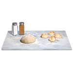 Marble and Cutting Pastry Board (12 x 16 Inches) - Marble Serving Tray for Cheese, Pastries, Bread - Large White Marble Slab for Cake Display Marble