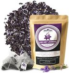 Sou Zen Earl Grey Lavender Tea 30 Corn-fiber Pyramid Tea Bags | Premium Quality Tea Leaves and Flowers | Raw and Naturally Organic Ingredients | Energizing and Revitalizing Tea with No Additives