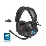 JBL Quantum 610 Wireless Over-Ear Gaming Headset with 40 Hours of Battery Life, Voice Focus flip-up Boom Microphone, Lossless 2.4GHz Wireless - Black
