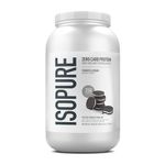 Isopure Zero Carb 100% Whey Protein Isolate Powder - 3 lbs, 1.36 kg (Cookies & Cream), 25g Protein per serve, Lactose-Free, Gluten-Free, Vegetarian protein for Men & Women.