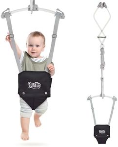 FUNLIO Baby Door Jumper for 6-24 Months (with Door Clamp), Baby Jumper Doorway with Strong Spring & Adjustable Strap, Portable Infant Baby Bouncer, Bearing 40 Lbs, CPC & CE Certified - Black