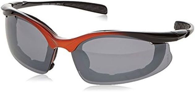 Crossfire 873 Concept Safety Glasses Silver Mirror Lens - Orange/Black Frame, Foam Lined