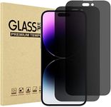 (2 Pack) ProCase iPhone Privacy Screen Protector for iPhone 14 Pro Max 2022, 9H Anti Spy Dark Tempered Glass Screen Film Guard for iPhone 14 Pro Max 6.7 Inch 2022, Case Friendly