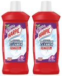 Harpic Bathroom Cleaner Liquid, Floral - 1 Litre | New Thicker Bathroom Floor Cleaner | Red Harpic Bottle (Pack of 2)