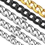 Suplight 6mm Cuban Curb Chain for Men, Women Silver Stainless Steel 18 Inches Solid Miami Cuban Link Chain Necklace Hip Hop Jewelry