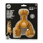 TastyBone TrioBone Nylon Dog Chew Toy for Large Dogs (Peanut Butter) - Indestructible for Aggressive Chewers, Everlasting Flavour, Strong Healthy Teeth, Made in the UK