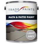 Path & Patio Floor Paint - 5 Litre - Ideal For Stone & Concrete - Smooth Attractive Finish - Use On Garden Patio & Pathway Flags - UV Resistant - Easy To Apply (Light Grey)