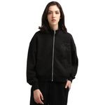 Calvin Klein Black Solid High Neck Full Sleeves Jacket