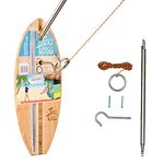 Tiki Toss Hook and Ring Toss Deluxe Game - 100% Bamboo Only 5 Minutes to Setup - All Parts Included (Hawaiian Edition) Assorted