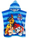 Paw Patrol Boys Towel Poncho Chase Rubble Marshall Blue One Size