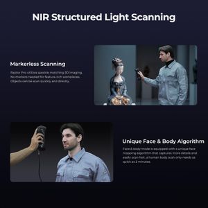 Creality CR-Scan Raptor Pro 3D Scanner – 22+7 Blue Laser, 0.02mm Accuracy, 60fps Full-Color Handheld for Windows/macOS