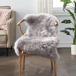 TopAufell Faux Fur Sheepskin Style Rug,Sheepskin Faux Area Rug, Sofa Cushion, Chair Cover Seat Pad,Area Rugs for Sofa Rugs for Living Room (Grey, Irregular 75 x 120 cm)