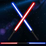 Light Sabers for Kids, 2 in 1 Dual Saber with Sound (Motion Sensitive) for Halloween Party, Xmas Presents, Christmas Birthday Gift, Telescopic Extendable & Collapsable Lightsaber Set