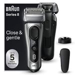 Braun Series 8 Electric Shaver for Men, 4+1 Shaving Elements & Precision Long Hair Trimmer, Charging Stand, Wet & Dry Electric Razor with 60 Minute Runtime, 8517s, Silver, Rated Which Best Buy