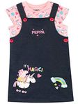 Peppa Pig Girls Unicorn Pinafore Dress and T-Shirt Multicoloured Age 2 to 3 Years