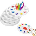 10 Pcs Round Paint Palette, Watercolor Palette for Acrylic Oil Craft DIY Painting, Paint Tray for Mixing Acrylic Paint(White)