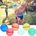 Reusable Magnetic Water Balloons for Kids,6 Pcs Refillable Water Bombs Ballons 1000+ Reusable Water Balloons For Kids, Silicone Water Ball Garden Toys Outdoor Water Fight Play Summer