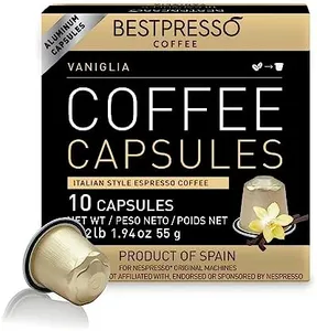 Bestpresso Coffee for Nespresso Original Machine 120 pods Certified Genuine Espresso Flavored Pack Vanilla Pods Compatible with Nespresso Original 60 Days Satisfaction Guarantee