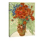 Wieco Art Red Poppies and Daisies Large Canvas Prints Wall Art of Van Gogh Famous Artwork Floral Oil Paintings Reproduction Abstract HD Classical Flowers Pictures for Living Room Home Decor