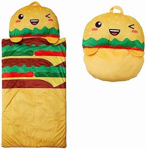 Nap Buddy Sleeping Bag for Kids, Convertible Sleeping Bag for Boys and Girls, Oeko TEX Certified, Travel Sleeper for Children, Hamburger
