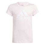 adidas Girl's Essentials Big Logo Cotton Tee, Clear Pink/White, 11-12 Years