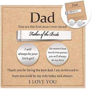 Jeka Tie Clips for Men, Father of The Bride Gifts from Daughter, Wedding Gift for Dad, Cufflinks Tie Bar Jewelry Gift from Bride, Dad Gifts from Daughter