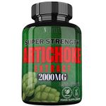 High Strength Artichoke 2000mg Strength,180 Vegan Tablets, 20:1 Extract, 2.5% Cynarin, 3 Month Supply, Potent Artichoke Supplement, Non-GMO (180)