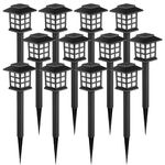 GIGALUMI Solar Lights Outdoor Garden, Outdoor Solar Lights, 12 Pack Solar Lights, Garden Solar Lights Waterproof for Landscape, Path, Yard, Patio, Driveway,Pathway,Warm White