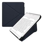 kwmobile Origami Case Compatible with Kobo Libra Colour Case - Slim PU Leather Cover with Stand - Dark Blue