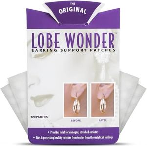 Lobe Wonder - The ORIGINAL Ear Lobe Support Patch for Pierced Ears - Eliminates the Look of Torn or Stretched Piercings - Protects Healthy Ear Lobes from Tearing - 120 Patches - Clear & Latex-Free