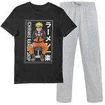 Bioworld Naruto Ramen Ichiraku Ramen Lounge Pants Mens Pyjamas Set-M Black