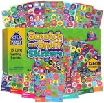 PURPLE LADYBUG Scratch and Sniff Stickers for Kids - Cool Teacher Stickers for Students, Teacher Supplies for Classroom, Reward Stickers - 1260 Smelly Stickers with 15 Different Scratch N Sniff Smells