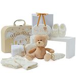 Baby Box Shop Baby Gifts Newborn Unisex - 7 Baby Gifts in a Neutral Baby Gift Set, Newborn Essentials and Baby Shower Gifts, Baby Hampers, Newborn Baby Presents, Welcome Gifts Baby Wishlist - Cream