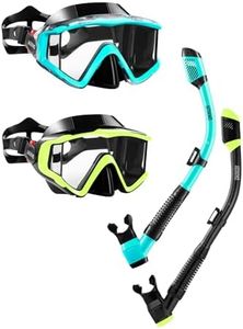 Aegend Snorkeling Gear for Adults Youth Kids, Snorkel Mask with Top Dry Valve - Panoramic View Anti-Leak and Anti-Fog with Mesh Bag for Snorkeling, Scuba Diving, Freediving & Swimming