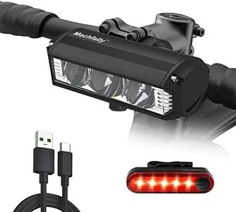 MACHFALLY Super Bright 1600 Lumen LED Bike Light,USB Rechargeable Bicycle Headlight-5 Modes,Waterproof Bike Headlight Taillight,Daytime Running Light,Men Women Bicycle Accessories