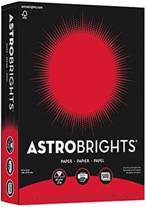 Astrobrights Color Paper, 8.5” x 11”, 24 lb/89 GSM, Re-Entry Red, 500 Sheets (21558)