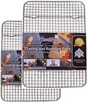 KITCHENATICS Heavy Duty Small Oven Cooling Racks for Cooking, Baking, Roasting and Grilling, Oven Safe Stainless Steel Wire Racks, Cookie Cooling Racks fit Quarter Sheet Pan, 8.5" x 12" IN, Set of 2