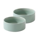 Havniva Ceramic Set of 2 Dog Bowls, Food and Water Bowls for Dogs, Puppy, 2pcs Dog Dishes, Dog Feeder(6inch, 2 x Light Green Bowls)