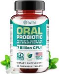 Tuthi Oral Probiotics for Mouth Bad Breath Treatment for Adults - Dental Probiotics for Teeth and Gums - Oral Health Probiotics - 60 Lozenges Peppermint Flavor