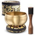 Tibetan Singing Bowl Set – Authentic Hand-Tuned Sound Bowl for Meditation – Complete Meditation Bowl Kit with Cushion, Mallet, Box & Guide – Perfect Tibetan Bell for Yoga, Relaxation, & Sound Healing