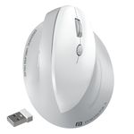 Portronics Toad Ergo 4 Vertical Wireless Bluetooth Mouse, Dual Mode(2.4GHz+BT), Upto 4000 DPi, 6 Button Control, Rechargeable Battery, Noise-Free Clicking, Multi-Device Pair, Ergonomic Design (White)