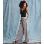 Simplicity Pattern 8389 Women’s Pants with Length and Width Variations and Tie Belt, Paper, White, 22 x 15 x 1 cm