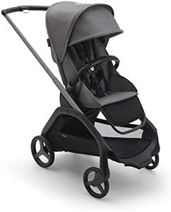 Bugaboo Dragonfly City Pram, Lightweight Compact Baby Stroller with One Hand Easy Fold in Any Position, Full Suspension, XL Underseat Basket, Graphite Chassis and Grey Melange Sun Canopy