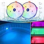 DeeprBlu Rechargeable Floating Hot Tub Lights, Color Changing Submersible LED Bath Spa Lights, Underwater Waterproof Floating Lights for Pool, Bathtub Lights with Built-in Magnet|Suction Cups