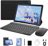 Freeski Tablets 10 inch Tablet Android 14,Octa-Core Processor,12GB RAM 1TB Expand,5G WiFi 6,1280 x 800 HD/Dual 5MP+8MP Camere/Bluetooth 5.0/Face ID,Tablet with Keyboard+ Mouse + Case