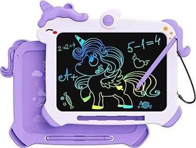 Kikapabi LCD Writing Tablet for Kids, Unicorn Colorful Screen Doodle Board, Toddler Educational Travel Toys, Christmas Birthday Gift for 3 4 5 6 7 Year Old Girls Purple