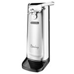 Davivy Electric Can Opener for One Touch Lid Opening,Removable Stainless Steel Cutter and 3-in-1 Design with Knife Sharpener and Bottle Opener (Stainless Steel-Black)