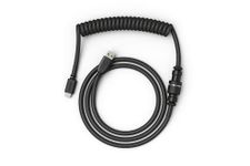 Glorious Coiled Keyboard Cables – USB-C Artisan Braided Cables for Mechanical Gaming Keyboards (Black)
