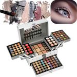 PhantomSky Professional 132 Colors All in one Makeup Palette Cosmetic Contouring Kit Combination with Eyeshadow, Cream Concealer, Eyebrow Powder, Lip Gloss Blusher and Pressed Powder